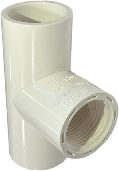 Reducing Female Threaded Tee, (Slip x Slip x Thread) PVC SCH40 5 Pack