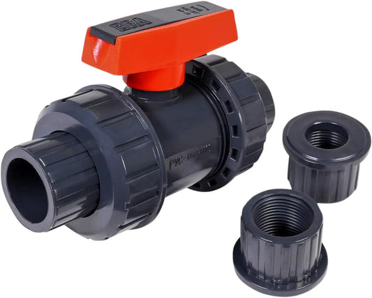 Midline 2" PVC True Union Ball Valve – FIP x Solvent, Heavy-Duty (Model 482UT200)