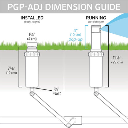 Hunter PGP Ultra Rotor Sprinkler Heads 4-Pack – Includes Adjustment Tool