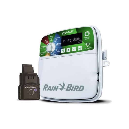 Rain-Bird ESP-TM2 Indoor Outdoor Irrigation WiFi Zone Controller Timer Box and Link Lnk WiFi Mobile Wireless Smartphone Upgrade Module Sprinkler System (6 Zone)