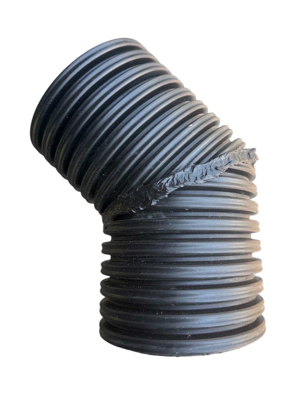WT CORRUGATED 45* BEND PLAIN END - EXTRUDED