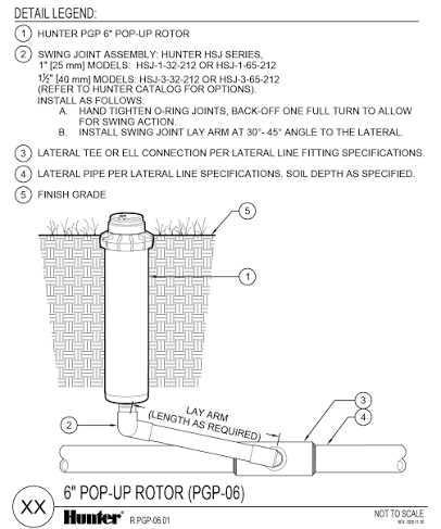 Hunter PGP-00 Ultra Shrub Rotor Sprinkler Head – No Check Valve (No Pop-Up)